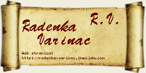 Radenka Varinac vizit kartica